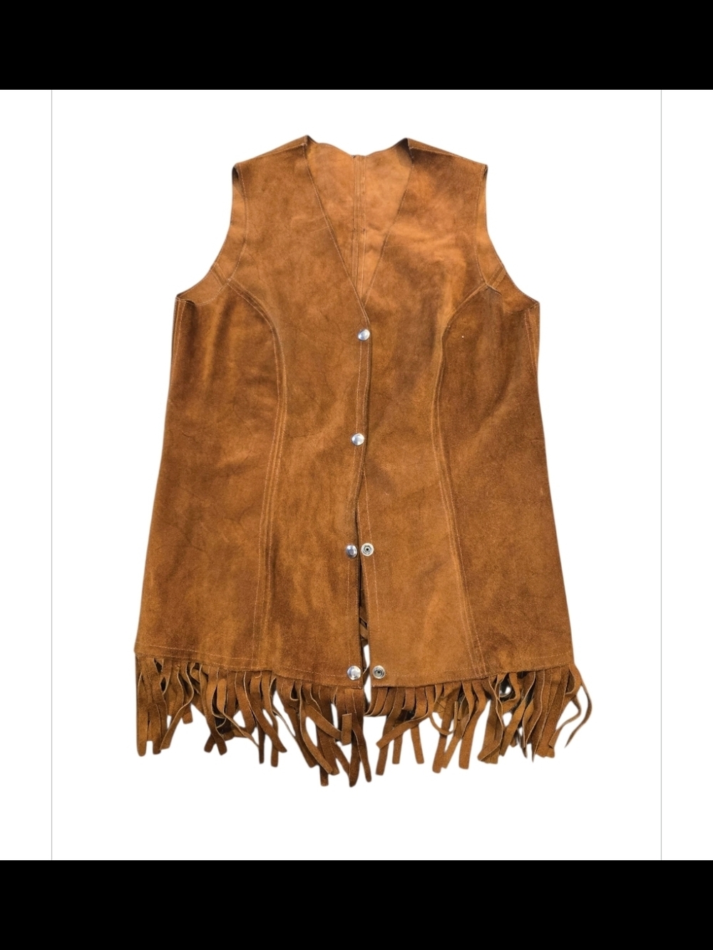 Vintage Suede fringe vest Boho/Western Size Small/Medium